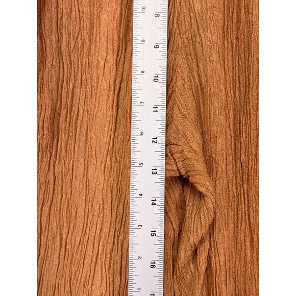 Savannah Morrow Pants XS Womens Silk Bamboo Brown Textured Crinkle - Picture 4 of 7
